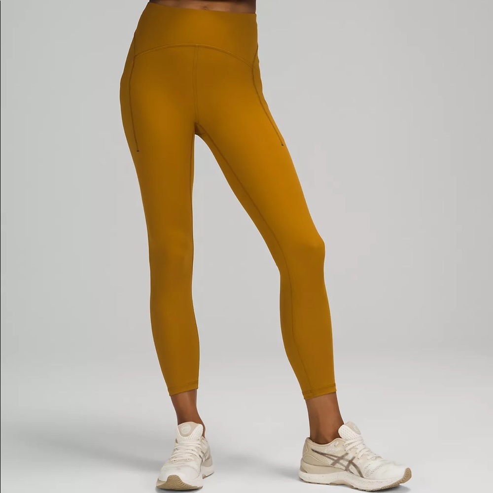 Size 6 Power Thru High-Rise Tight 23” Gold Spice